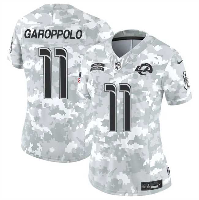 Womens Los Angeles Rams #11 Jimmy Garoppolo 2024 F.U.S.E Arctic Camo Salute To Service Limited Stitched Jersey Dzhi